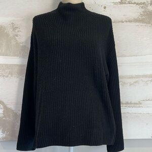 Rails Black Long Sleeve sweater “Claudia” with small slits on side